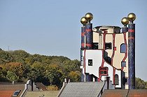 Biosphoto | 1603905 | The 33 metre high Regenturm, Rain Tower, Hundertwasser House in Plochingen, Baden-Wuerttemberg, Germany, Europe | © Walter G. Allgoewer / imageBROKER / Biosphoto