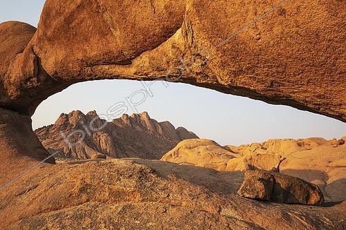 Biosphoto | 2606906 | The Pondok mountains seen through  The Bridge  belong to the Spitzkoppe mountain compound. Damaraland, Namibia. | &copy; Thomas Dressler / Biosphoto