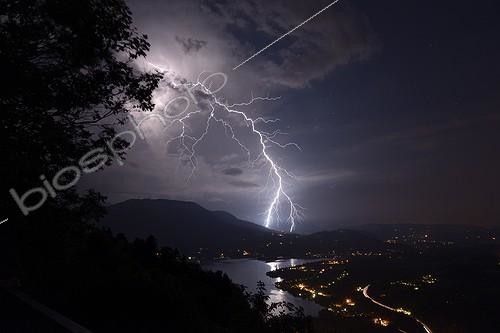 Biosphoto | 1974188 | Thunderbolt extracloud near Lake Aiguebelette - France | &copy; Christophe Suarez / Biosphoto