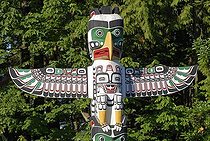 Biosphoto | 1578173 | Totem, totem pole, Stanley Park, Vancouver, British Columbia, Canada, North America | &copy; Olaf Krueger / imageBROKER / Biosphoto