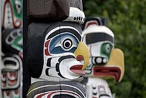 Biosphoto | 1609542 | Totem, totem Pole, Stanley Park, Vancouver, British Columbia, Canada, North America | &copy; Olaf Krueger / imageBROKER / Biosphoto