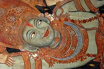 Biosphoto | 1601932 | Vishnu lying down, mural, Ettumanur Temple, Kerala, South India, Asia | © Olaf Krueger / imageBROKER / Biosphoto