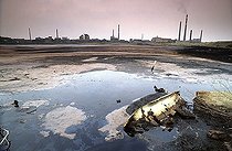 Biosphoto | 1456437 | Wastewater lake of the film plant Wolfen, Bitterfeld, GDR | &copy; Norbert Michalke / imageBROKER / Biosphoto