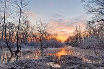 Biosphoto | 2602154 | Winter landscape of the Loire Valley Nature Reserve at dawn towards La Charité, Nièvre, France | &copy; Pierre Vernay / Biosphoto
