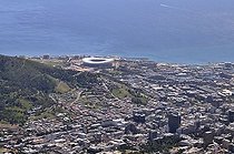 Biosphoto | 1600726 | World Cup 2010, Green Point Stadium football stadium construction site, view from Table Mountain, Cape Town, South Africa, Africa | © Florian Kopp / imageBROKER / Biosphoto