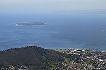 Biosphoto | 1600727 | World Cup 2010, Green Point Stadium football stadium construction site with view on Robben Island, view from Table Mountain, Cape Town, South Africa, Africa | © Florian Kopp / imageBROKER / Biosphoto