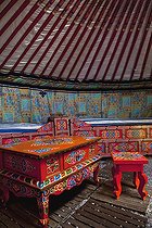 Biosphoto | 1251319 | Yurt indoor | &copy; Franck Fouquet / Biosphoto