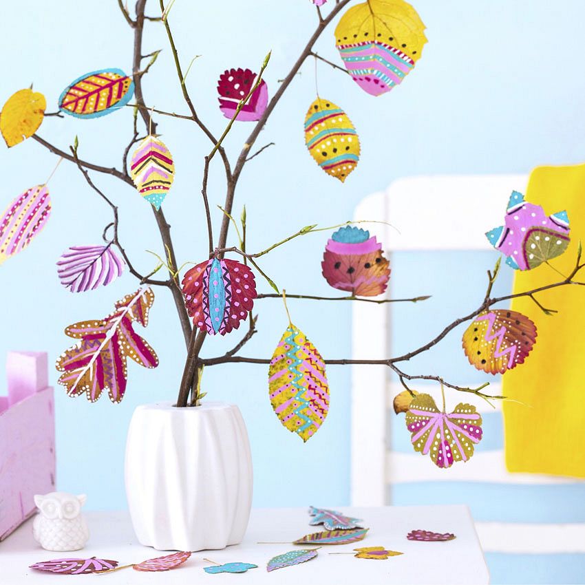 Lifestyle: artistic painted leaves